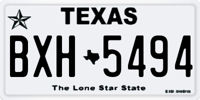 TX license plate BXH5494