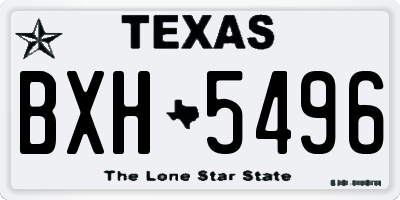 TX license plate BXH5496