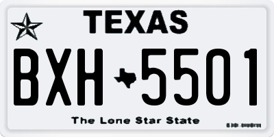 TX license plate BXH5501