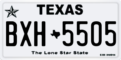 TX license plate BXH5505