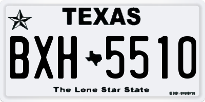 TX license plate BXH5510
