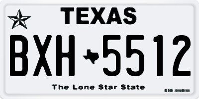 TX license plate BXH5512