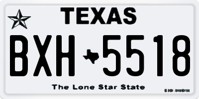 TX license plate BXH5518