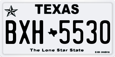 TX license plate BXH5530
