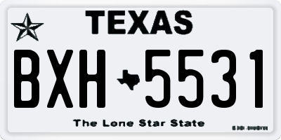 TX license plate BXH5531
