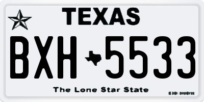 TX license plate BXH5533