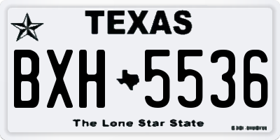 TX license plate BXH5536