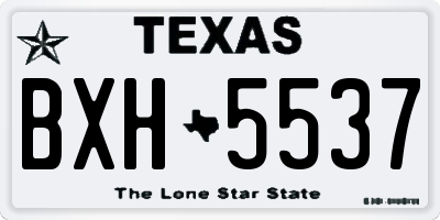 TX license plate BXH5537