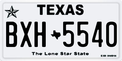 TX license plate BXH5540