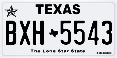 TX license plate BXH5543
