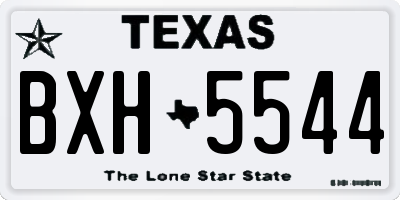 TX license plate BXH5544