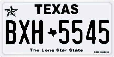 TX license plate BXH5545