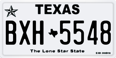 TX license plate BXH5548