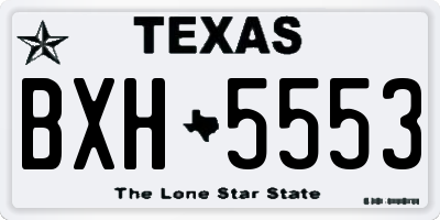 TX license plate BXH5553