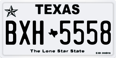 TX license plate BXH5558