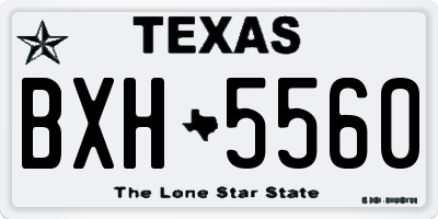 TX license plate BXH5560