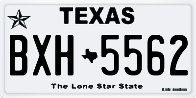 TX license plate BXH5562