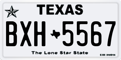 TX license plate BXH5567