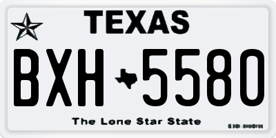 TX license plate BXH5580