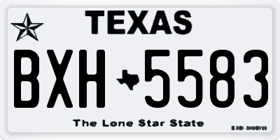 TX license plate BXH5583