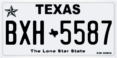 TX license plate BXH5587