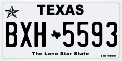 TX license plate BXH5593