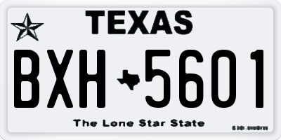 TX license plate BXH5601