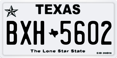 TX license plate BXH5602