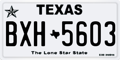TX license plate BXH5603