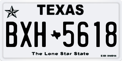 TX license plate BXH5618