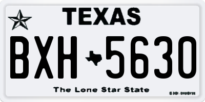 TX license plate BXH5630