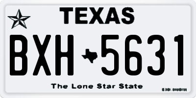 TX license plate BXH5631