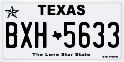 TX license plate BXH5633