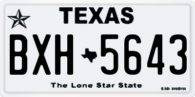 TX license plate BXH5643