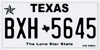 TX license plate BXH5645