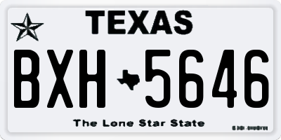 TX license plate BXH5646