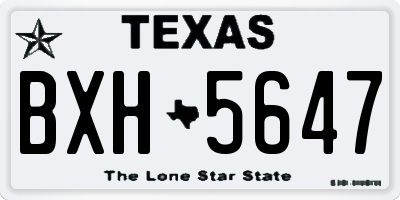 TX license plate BXH5647