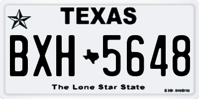 TX license plate BXH5648
