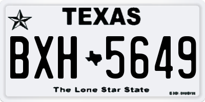 TX license plate BXH5649