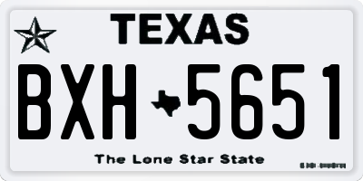 TX license plate BXH5651