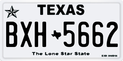 TX license plate BXH5662