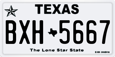 TX license plate BXH5667