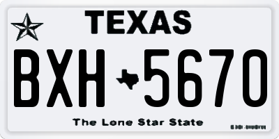 TX license plate BXH5670