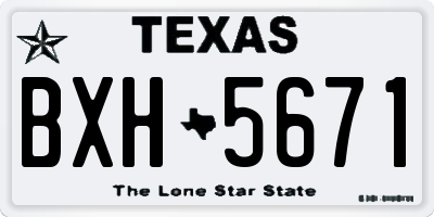 TX license plate BXH5671