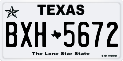TX license plate BXH5672