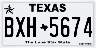 TX license plate BXH5674