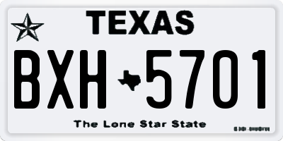 TX license plate BXH5701