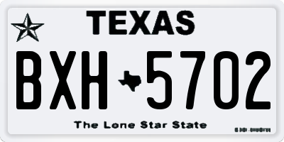TX license plate BXH5702