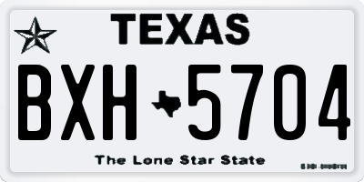 TX license plate BXH5704