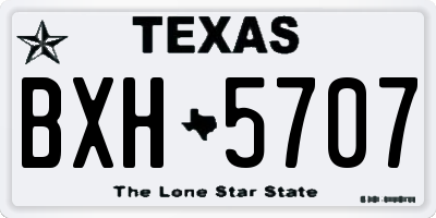 TX license plate BXH5707